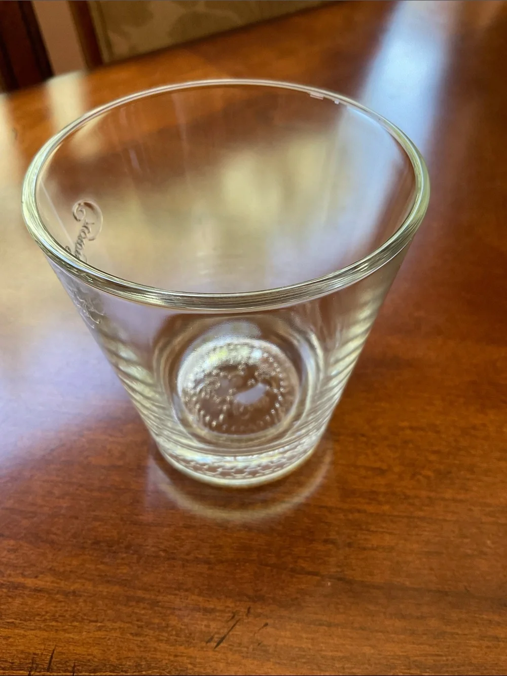 Crown Royal Embossed Lowball Rock Glass Heavy Bottom